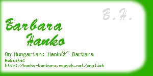 barbara hanko business card